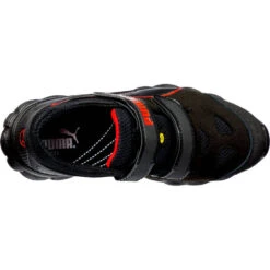 Baskets De Sécurité Basses Puma Aviat Low S1P ESD SRC -Vêtements Travail Série basket de securite puma aviat low s1p esd src noir rouge dessus