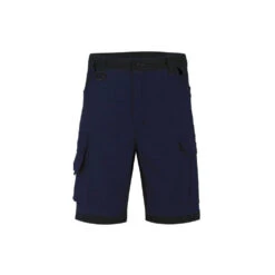 Bermuda De Travail Bicolore Avec Poches Volantes VELILLA -Vêtements Travail Série bermuda bicolore avec poches volantes velilla marine noir vue de face 1