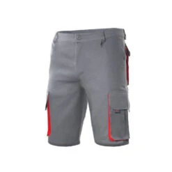 Bermuda Multipoches Bicolore Velilla -Vêtements Travail Série bermuda multipoches bicolore velilla grisrouge