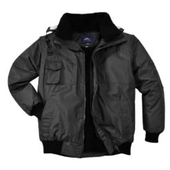 Blouson De Travail Pilote Imperméable Manches Amovibles 3-en-1 Portwest Bomber -Vêtements Travail Série blouson de travail bomber 3 en 1 porwest noir detail1 3