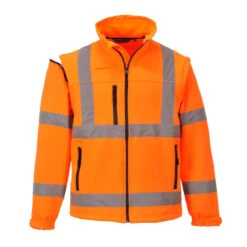Blouson Softshell Manches Amovibles Portwest Haute Visibilité 12 Blouson Softshell Manches Amovibles Portwest Haute Visibilité -Vêtements Travail Série blouson de travail haute visibilite softshell portwest orange fluo 1