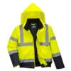 Blouson Haute Visibilité Imperméable Portwest Matelassé Classe 3 -Vêtements Travail Série blouson haute visibilite impermeable portwest jaune bleu marine