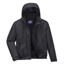 Blouson Imperméable Doublé Polaire Portwest Crux 18 Blouson Imperméable Doublé Polaire Portwest Crux -Vêtements Travail Série blouson impermeable double polaire portwest crux noir capuche relevee