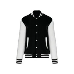 Blouson Molleton Teddy Unisexe KARIBAN -Vêtements Travail Série blouson molleton teddy unisexe kariban noir blanc face
