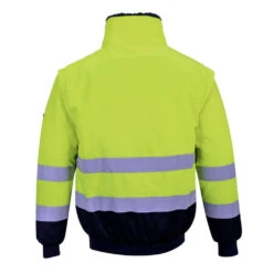 Blouson Pilote Portwest 3 En 1 Haute Visibilité -Vêtements Travail Série blouson pilote portwest 3 en 1 haute visibilite jaune marine dos 1