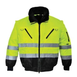 Blouson Pilote Portwest 3 En 1 Haute Visibilité -Vêtements Travail Série blouson pilote portwest 3 en 1 haute visibilite jaune noir