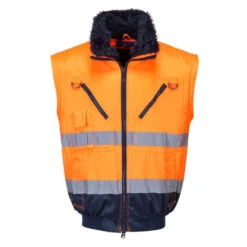 Blouson Pilote Portwest 3 En 1 Haute Visibilité -Vêtements Travail Série blouson pilote portwest 3 en 1 haute visibilite orange marine 2