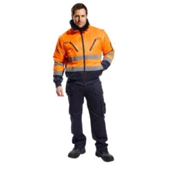 Blouson Pilote Portwest 3 En 1 Haute Visibilité -Vêtements Travail Série blouson pilote portwest 3 en 1 haute visibilite orange marine porte
