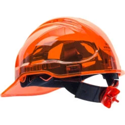 Portwest Casque De Chantier Translucide Porwtest Peak View Plus Non Ventilé à Crémaillère -Vêtements Travail Série casque peak view plus a cremaillere portwest orange dos