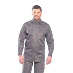 Chemise De Travail Ignifugée Portwest Bizflame -Vêtements Travail Série chemise de travail portwest bizflame gris porte