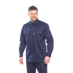 Chemise De Travail Ignifugée Portwest Bizflame -Vêtements Travail Série chemise de travail portwest bizflame marine porte