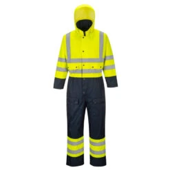 Combinaison Haute Visibilité Matelassée Imperméable Portwest Contrast -Vêtements Travail Série combinaison contraste matelassee portwest jaune marine