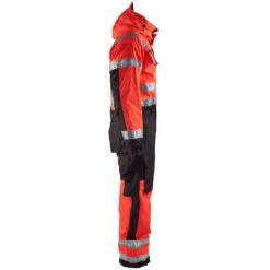 Combinaison Haute Visibilité Imperméable Blaklader Matelassée -Vêtements Travail Série combinaison haute visibilite manches longues blaklader 100 polyester rouge noir cote1