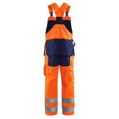 Cotte à Bretelles Blaklader Haute Visibilité Polycoton -Vêtements Travail Série cotte a bretelles haute visibilite polycoton blaklader orange marine dos