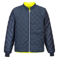 Gilet Haute Visibilité Reversible Portwest Manches Amovibles -Vêtements Travail Série gilet haute visibilite bicolore portwest reversible jaune marine 3