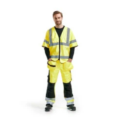 Gilet Haute Visibilité Blaklader Zippé Manches Courtes 19 Gilet Haute Visibilité Blaklader Zippé Manches Courtes -Vêtements Travail Série gilet haute visibilite blaklader jaune porte