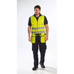 Gilet Jaune Haute Visibilité Multipoches Portwest Xenon -Vêtements Travail Série gilet haute visibilite multipoches portwest xenon jaune porte