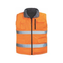 Gilet Haute Visibilité Réversible Mutlipoches Coverguard Hi-Way -Vêtements Travail Série gilet haute visibilite mutlipoches coverguard hi way orange gris