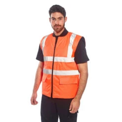 Gilet Haute Visibilité Portwest Réversible Matelassé -Vêtements Travail Série gilet haute visibilite reversible portwest orange porte 1