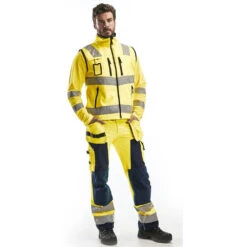 Gilet Sans Manches Haute Visibilité Blaklader Softshell -Vêtements Travail Série gilet softshell haute visibilite blaklader jaune porte 6