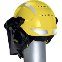 Kit Forestier Avec Casque De Protection Visière Grillagée Et Bouchons D'oreille PHEOS UVEX 20 Kit Forestier Avec Casque De Protection Visière Grillagée Et Bouchons D'oreille PHEOS UVEX -Vêtements Travail Série kit forestier pheos uvex vue de dos avec visiere