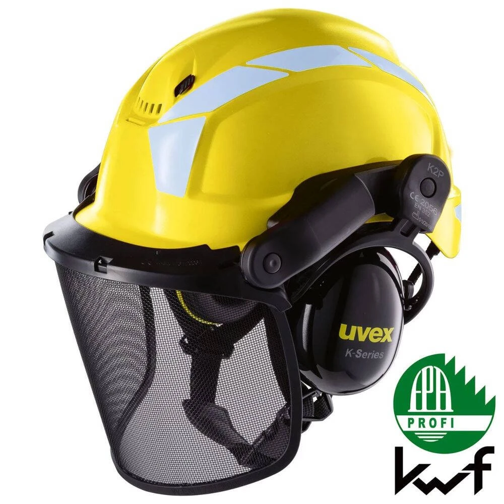 Kit Forestier Avec Casque De Protection Visière Grillagée Et Bouchons D'oreille PHEOS UVEX 3 Kit Forestier Avec Casque De Protection Visière Grillagée Et Bouchons D'oreille PHEOS UVEX