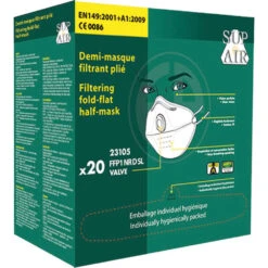 Masque Respiratoire Pliable à Usage Unique Avec Valve Sup Air FFP1 D SL (boîte De 20 Masques) -Vêtements Travail Série masque respiratoire pliable a usage unique ffp1 d sl boite de 20 masques boite