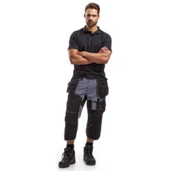 Pantacourt De Travail Blaklader X1500 100% Coton Croisé 370g/m² 17 Pantacourt De Travail Blaklader X1500 100% Coton Croisé 370g/m² -Vêtements Travail Série pantacourt de travail x1500 blaklader 100 coton croise 370 g m noir gris porte 2