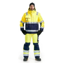 Pantalon à Bretelles Imperméable Haute Visibilité Blaklader Hiver -Vêtements Travail Série pantalon a bretelles haute visibilite blaklader hiver jaune marine porte