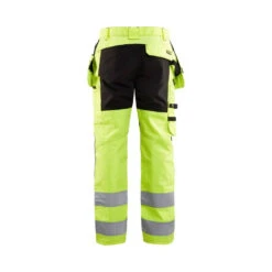 Pantalon Artisan Haute Visibilité Blaklader EN 20471, Classe 2 +STRETCH -Vêtements Travail Série pantalon artisan haute visibilite blaklader stretch jaune noir dos 1