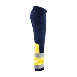 Pantalon Artisan Haute Visibilité Blaklader +STRETCH -Vêtements Travail Série pantalon artisan haute visibilite blaklader stretch marine jaune cote