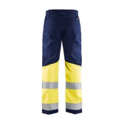 Pantalon Artisan Haute Visibilité Blaklader +STRETCH -Vêtements Travail Série pantalon artisan haute visibilite blaklader stretch marine jaune dos