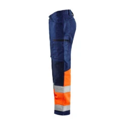 Pantalon Artisan Haute Visibilité Blaklader +STRETCH -Vêtements Travail Série pantalon artisan haute visibilite blaklader stretch marine orange cote 2