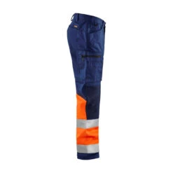 Pantalon Artisan Haute Visibilité Blaklader +STRETCH -Vêtements Travail Série pantalon artisan haute visibilite blaklader stretch marine orange cote