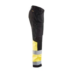 Pantalon Artisan Haute Visibilité Blaklader +STRETCH -Vêtements Travail Série pantalon artisan haute visibilite blaklader stretch noir jaune cote