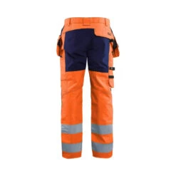 Pantalon Artisan Haute Visibilité Blaklader EN 20471, Classe 2 +STRETCH -Vêtements Travail Série pantalon artisan haute visibilite blaklader stretch orange marine dos 1