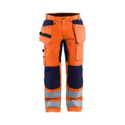 Pantalon Artisan Haute Visibilité Blaklader EN 20471, Classe 2 +STRETCH -Vêtements Travail Série pantalon artisan haute visibilite blaklader stretch orange marine 1