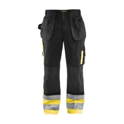 Pantalon De Travail Artisan Haute Visibilité Blaklader Polycoton -Vêtements Travail Série pantalon artisan haute visibilite tissu 1860 blaklader noir jaune