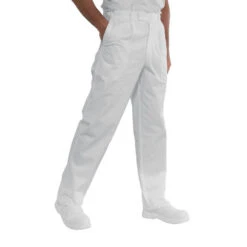 Pantalon Blanc Cuisine / Médical Isacco Lavoro 100% Coton