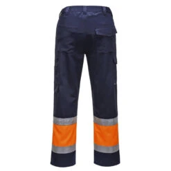Pantalon Haute Visibilité Portwest Combat Bicolore -Vêtements Travail Série pantalon combat haute visibilite bicolore workwear orange marine dos
