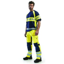 Pantalon De Travail Aéré Haute Visibilité Blaklader Artisan Classe 2 -Vêtements Travail Série pantalon de travail aere haute visibilite blaklader artisan classe 2 jaune fluo marine port 2