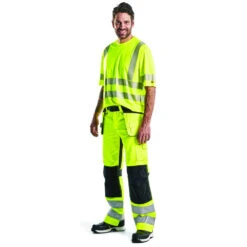 Pantalon De Travail Aéré Haute Visibilité Blaklader Artisan Classe 2 -Vêtements Travail Série pantalon de travail aere haute visibilite blaklader artisan classe 2 jaune fluo noir port 5