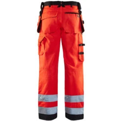 Pantalon De Travail Haute Visibilité Blaklader Artisan Classe 2 Avec Poches Flottantes -Vêtements Travail Série pantalon de travail haute visibilite blaklader artisan classe 2 rouge fluo dos 1 1