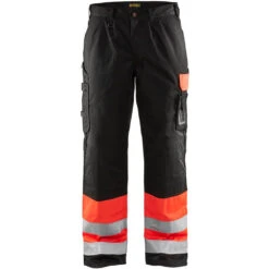 Pantalon De Travail Haute Visibilité Blaklader Spécial Transport Classe 1 -Vêtements Travail Série pantalon de travail haute visibilite blaklader transport classe 1 rouge fluo noir