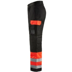 Pantalon De Travail Haute Visibilité Blaklader Spécial Transport Classe 1 -Vêtements Travail Série pantalon de travail haute visibilite blaklader transport classe 1 rouge fluo noir cot 2