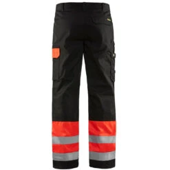 Pantalon De Travail Haute Visibilité Blaklader Spécial Transport Classe 1 -Vêtements Travail Série pantalon de travail haute visibilite blaklader transport classe 1 rouge fluo noir dos