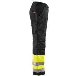 Pantalon De Travail Haute Visibilité Matelassé Blaklader Hiver -Vêtements Travail Série pantalon de travail haute visibilite polycoton blaklader hiver jaune noir cote1