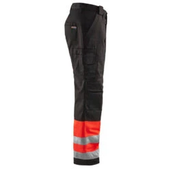 Pantalon De Travail Haute Visibilité Matelassé Blaklader Hiver -Vêtements Travail Série pantalon de travail haute visibilite polycoton blaklader hiver rouge noir cote1