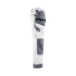 Pantalon De Travail Peintre X1500 Blaklader 100% Coton Poches Flottantes -Vêtements Travail Série pantalon de travail peintre x1500 blaklader 100 coton blanc gris cote1