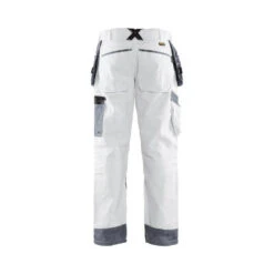 Pantalon De Travail Peintre X1500 Blaklader 100% Coton Poches Flottantes -Vêtements Travail Série pantalon de travail peintre x1500 blaklader 100 coton blanc gris dos